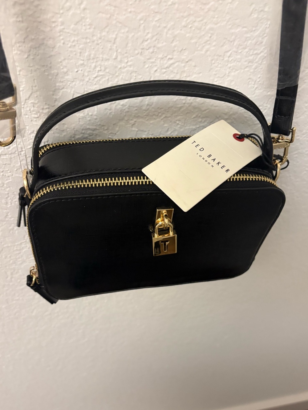 Ted Baker Black Crossbody Bag with Gold Hardware